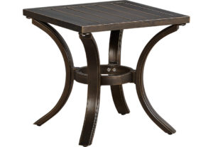 Picture of a black outdoor end table.