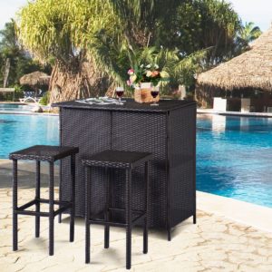 Picture of an outdoor bar set.