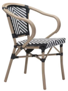 black and white bistro chair
