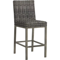 gray wicker bar stool