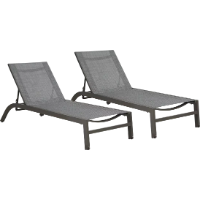 Set of 2 gray chaise lounges
