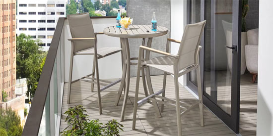 counter height 3 piece dining set for balcony