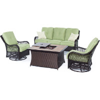 Image of a green outdoor seating set