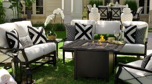Black and White Patio Seating Set