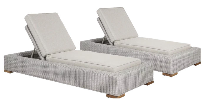 Wicker chaise lounge chairs