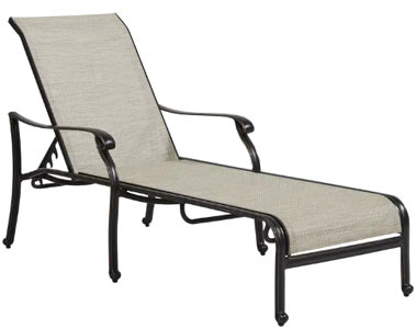 Chaise lounge with black metal frame