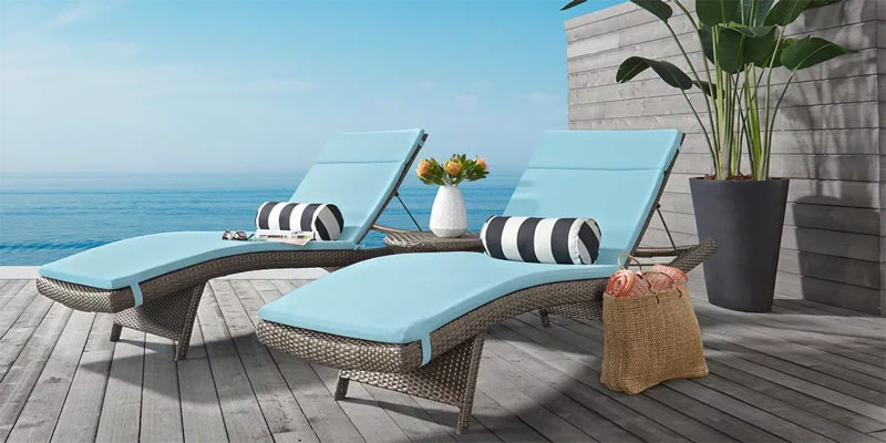 curvy contemporary chaise lounge chairs in gray and blue