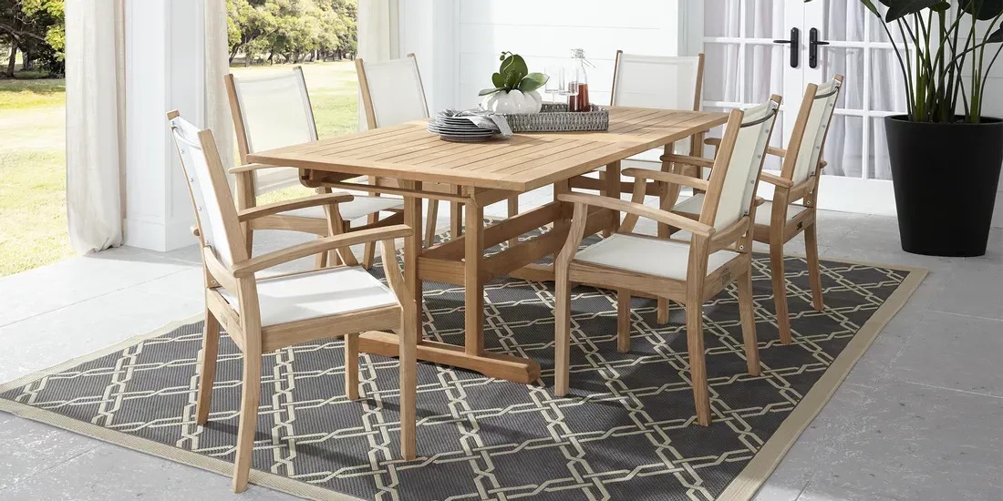 Photo of Teak Rectangular Dining Table and Chairs
