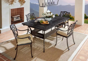 black wrought iron patio dining set