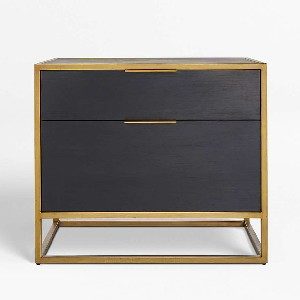 Crate and Barrel Black Lateral File Cabinet
