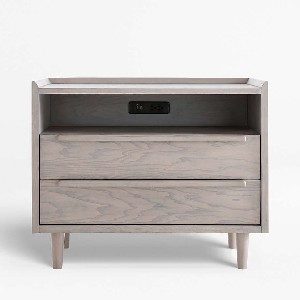Crate and Barrel gray Mid Century Nightstand