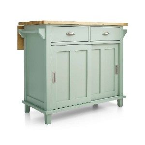 Crate and Barrel Mint Green Kitchen Island