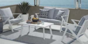 White patio seating set