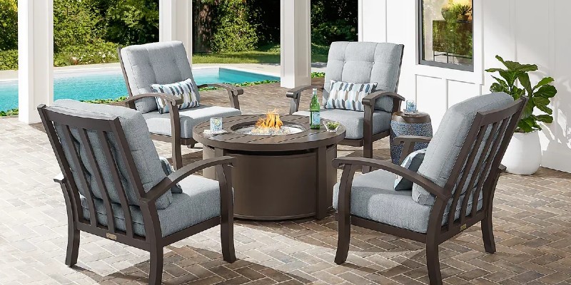 5 piece seating set with fire pit