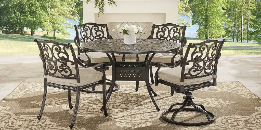 3 pc bronze patio dining set